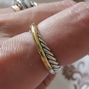 David Yurman Crossover Ring with 18K Yellow Gold